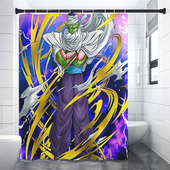 Dragon Ball Angry Piccolo Waiting Fight Aura Yellow Fashion Shower Curtain