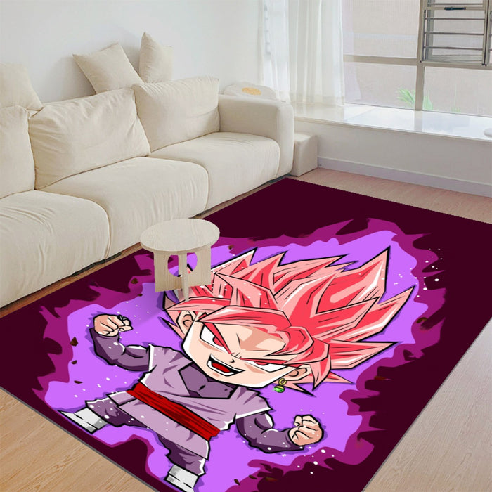 DBZ Goku Black Zamasu Rose Super Saiyan Cute Chibi Design Rug