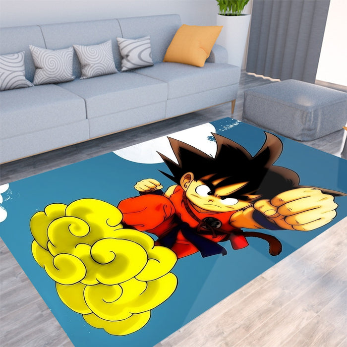 Young Goku Kid Flying Cloud Fight 3D Dragonball Rug