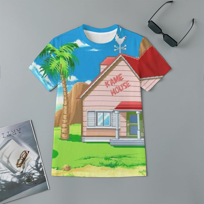 Dragon Ball Master Roshi's Kame House Cartoon Style Kids T-Shirt