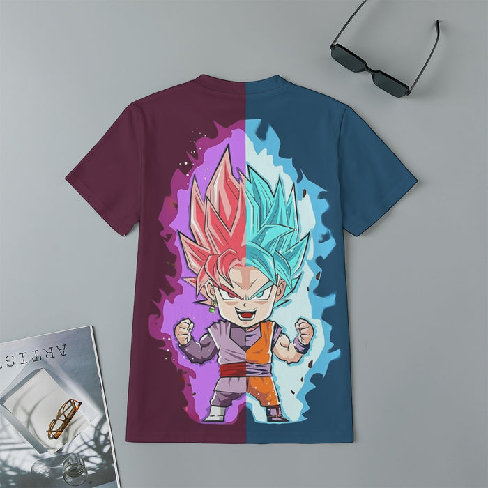 Dragon Ball Super Cute Chibi Blue Vegito Goku Rose Kids T-shirt