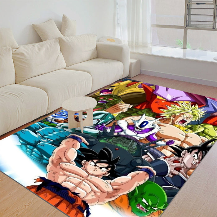 DBZ Goku Spirit Bomb Destroy Villains Cooler Broly Namek Vibrant Rug