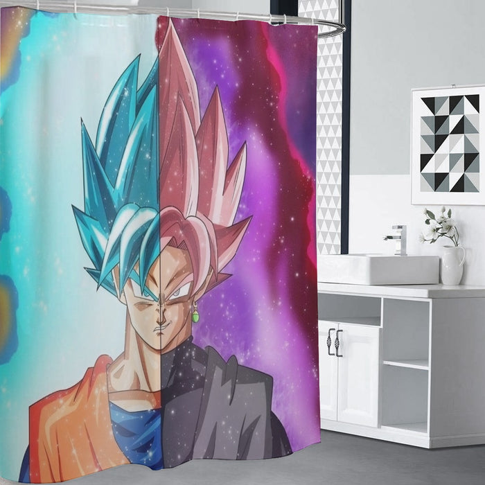 DBZ Goku SSGSS Black Rose Super Saiyan Portraits Dope Shower Curtain