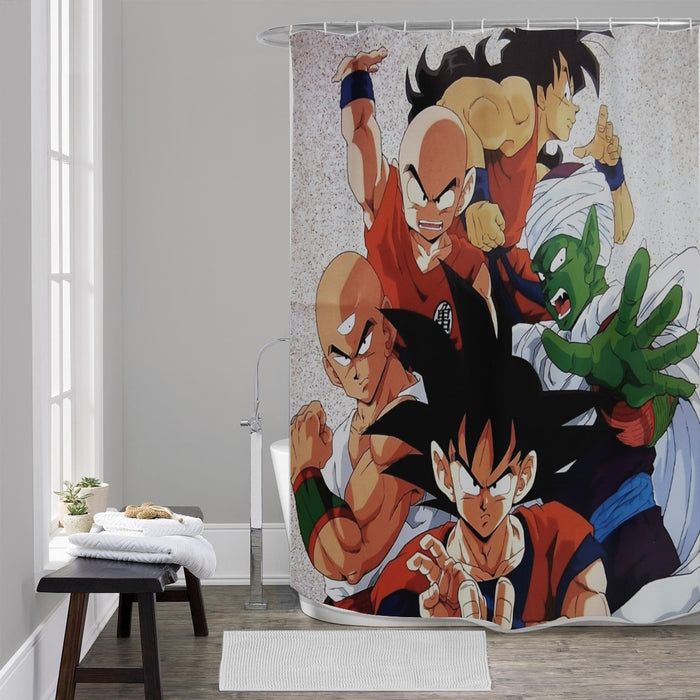 Dragon Ball Goku Piccolo Krillin Heroes Group Awesome Design Shower Curtain