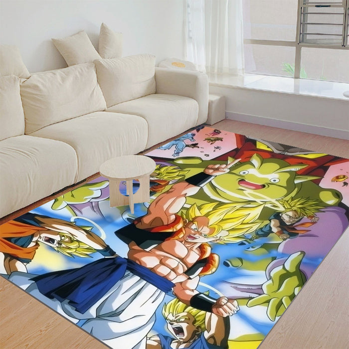 DBZ Goku Vegeta Fusion Saiyan Gogeta Colorful Design Streetwear  Rug