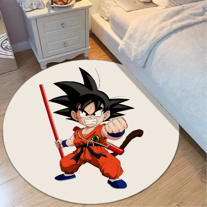 Kid Goku Fighting Dragon Ball Z Round Mat