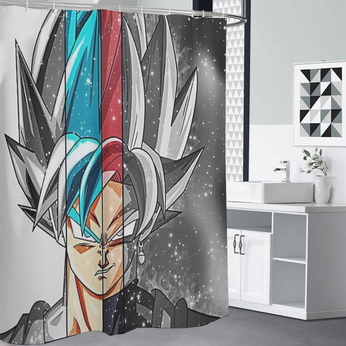 Dragon Ball Super All Super Saiyan Goku Forms Shower Curtain