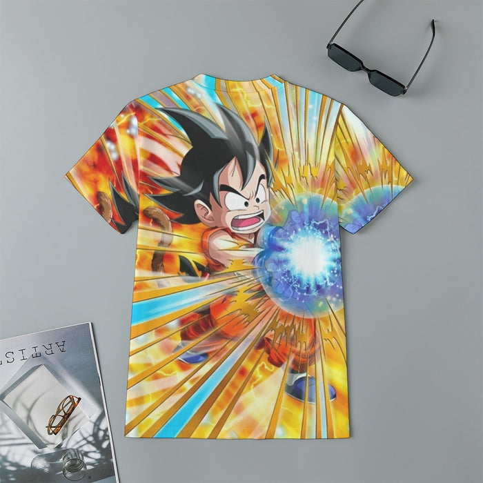 Dragon Ball Energy Kid Goku Blue Kamehameha Kids T-Shirt