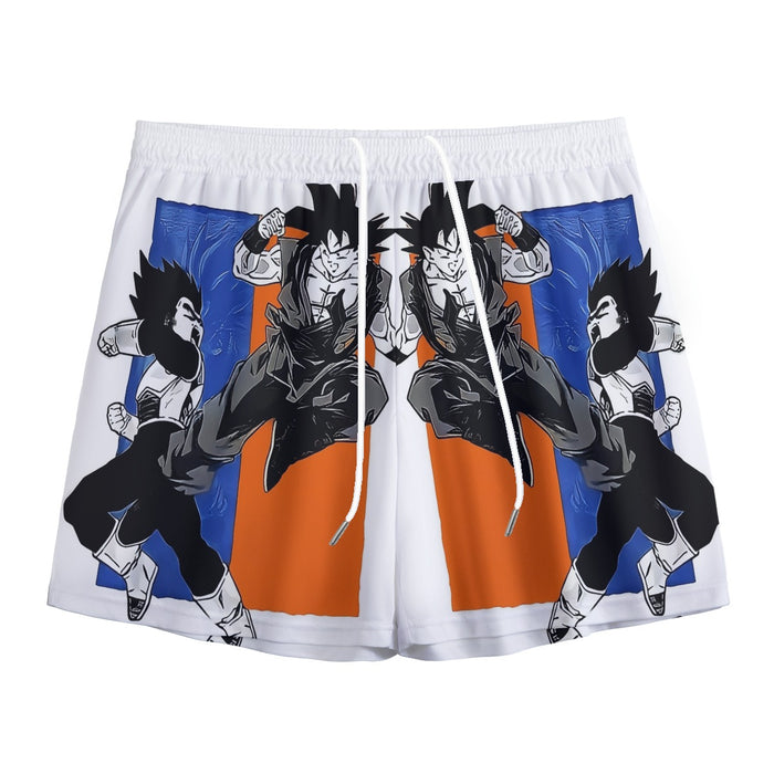 Red Goku And Blue Vegeta Fight Dragon Ball Z Mesh Shorts