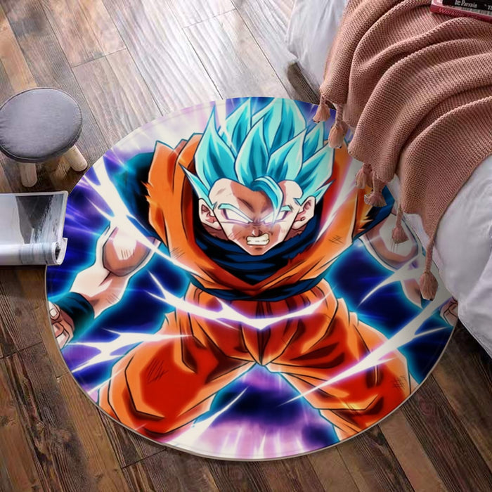 Dragon Ball Goku Blue Super Saiyan Epic Rage Casual Round Mat