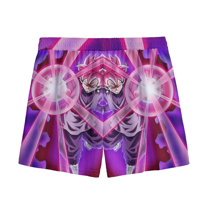 Goku Black Zamasu Super Saiyan Rose Powerful Aura Skills Dope Mesh Shorts