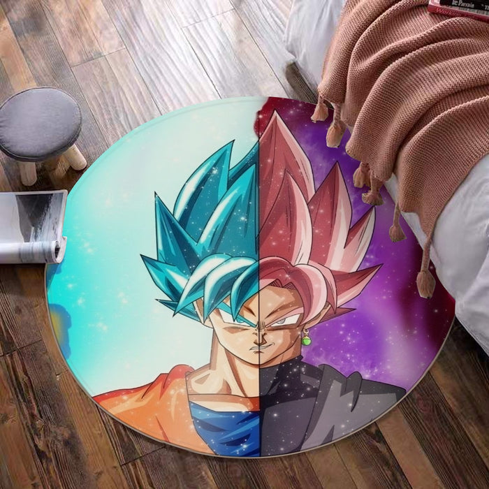 DBZ Goku SSGSS Black Rose Super Saiyan Portraits Dope Round Mat