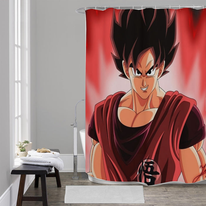 Dragon Ball Super Saiyan Goku Kaioken Epic Red Casual Shower Curtain