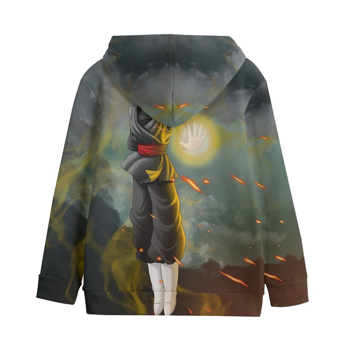 DBZ Goku Black Zamasu Potara Fusion Realistic Drawing Style Cool Kids' Hoodie