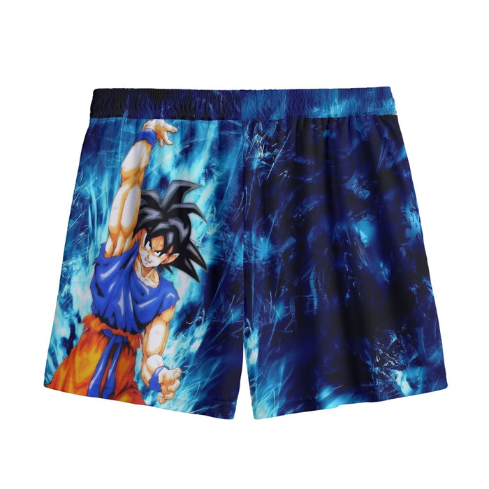 Dragon Ball Z Son Goku Cool Blue Aura Energy Ball Mesh Shorts