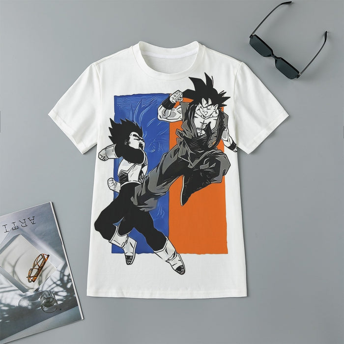 Red Goku And Blue Vegeta Fight Dragon Ball Z Kids T-Shirt