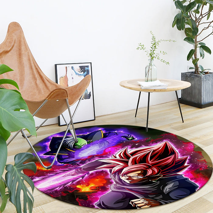 DBZ Goku Black Zamasu Super Saiyan Rose Dope Vibe Round Mat