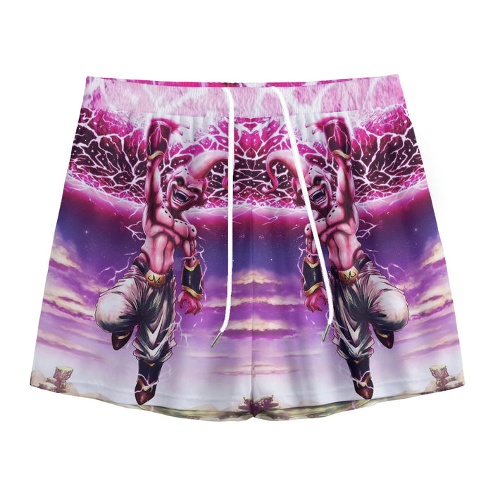 DBZ Kid Buu Super Villain Giant Ki Blast Realistic Design Mesh Shorts