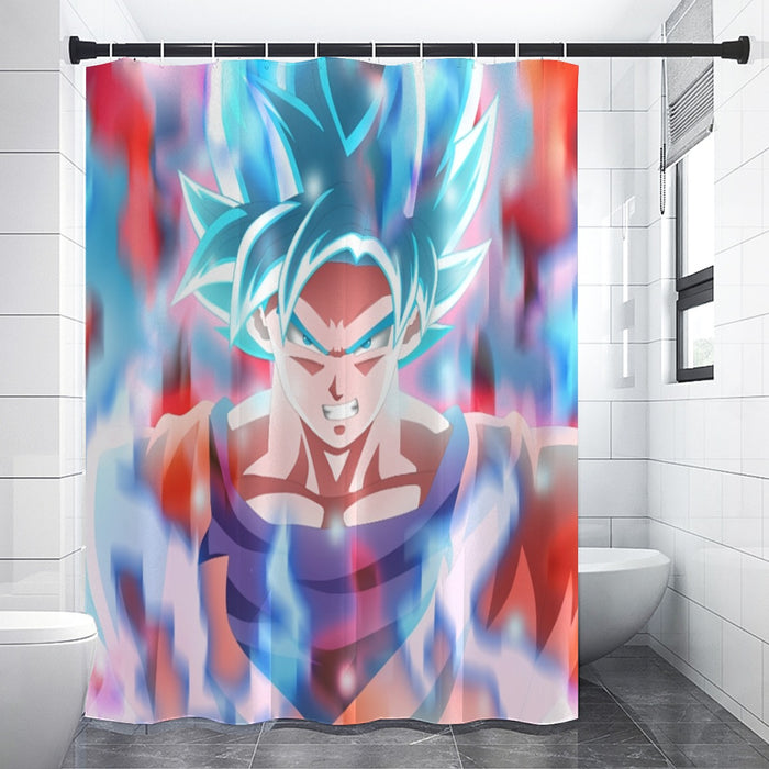 Dragon Ball Super Saiyan Blue Goku Shower Curtain