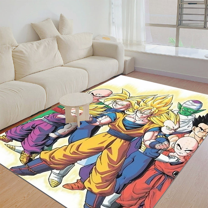 DBZ Goku Vegeta Super Saiyan Krillin Piccolo All Heroes Vibrant Design Rug