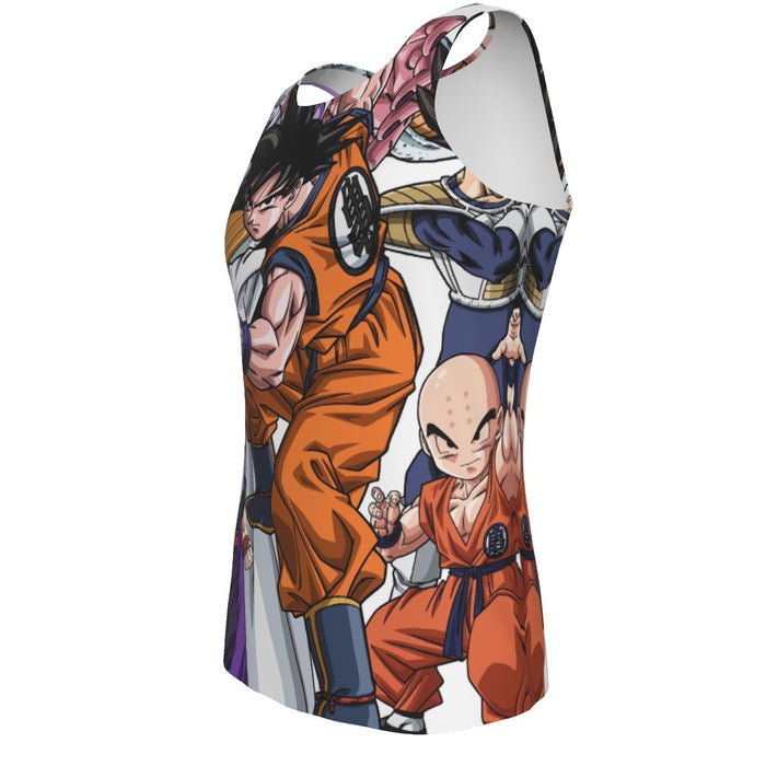 DBZ Goku Fighting Stance Gohan Piccolo Krillin Vegeta Frieza Color Tank Top