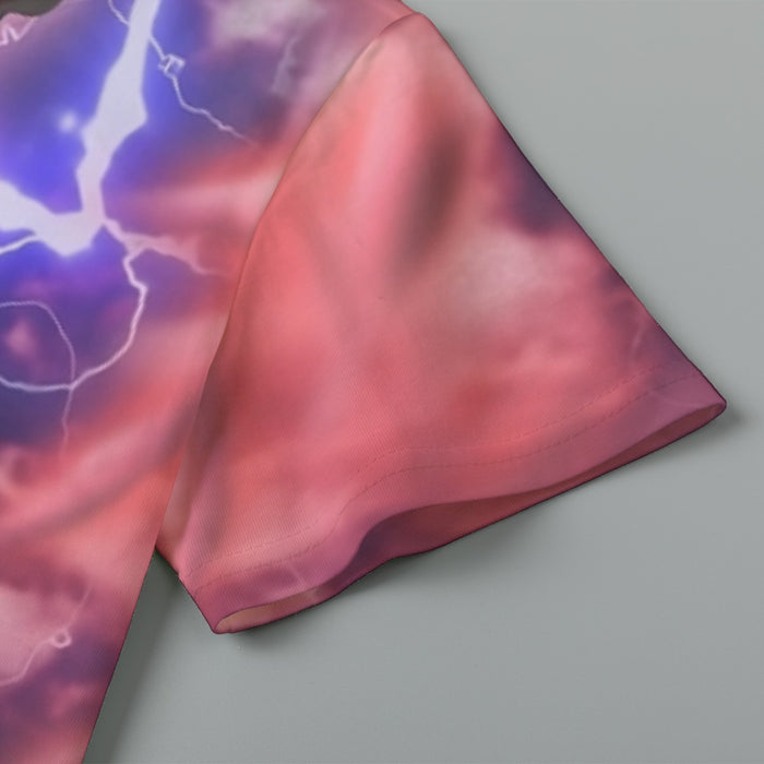 Majin Ultimate Mighty Kid Buu Tie Dye Lightning Amazing 3D Kids T-Shirt