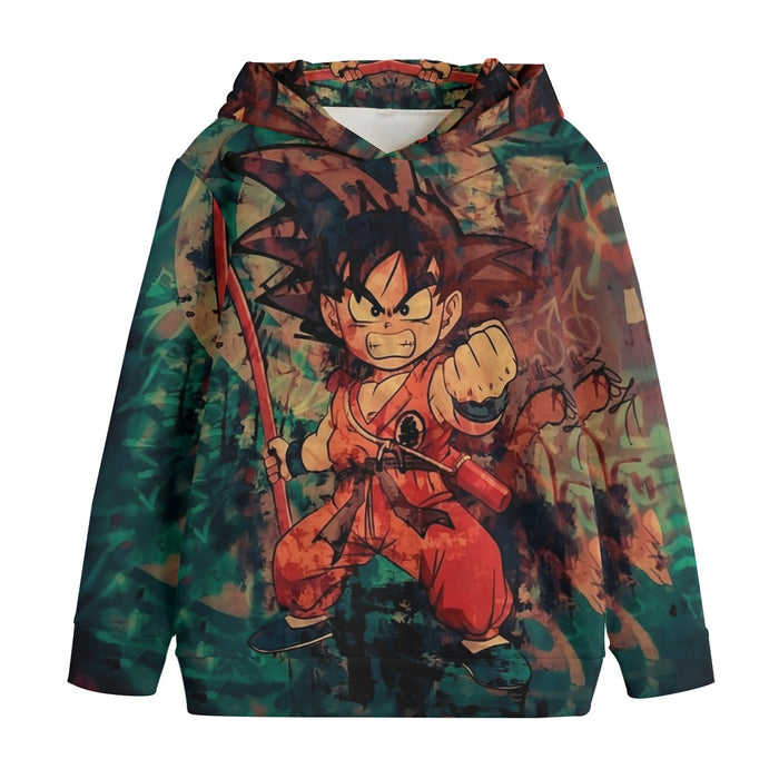 Kid Young Goku Vintage Tie Dye Painting Stylish DBZ 3D Kids' Hoodie