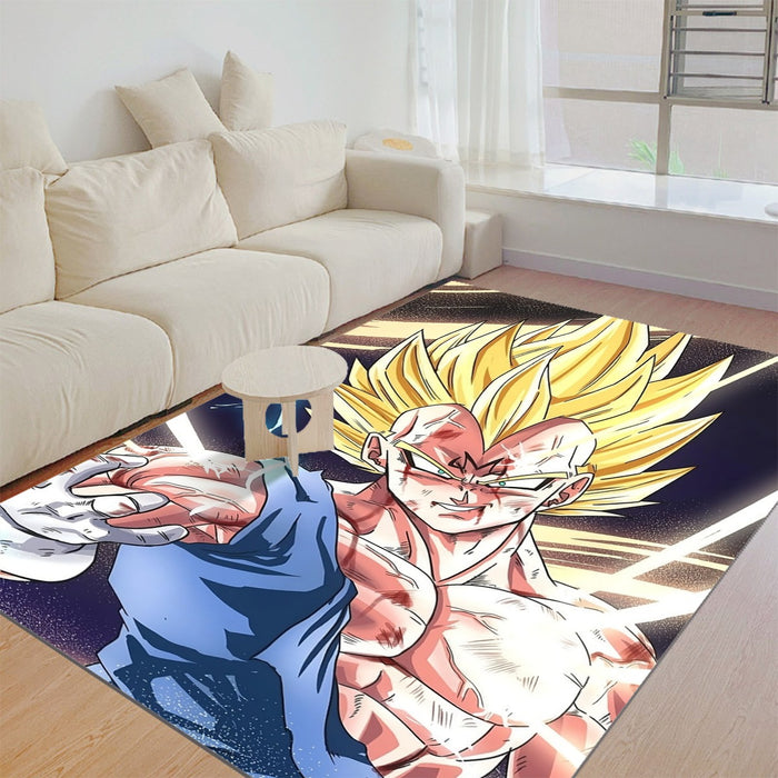 DBZ Majin Vegeta Saiyan Prince Fight Injure Manga Style Trending Rug