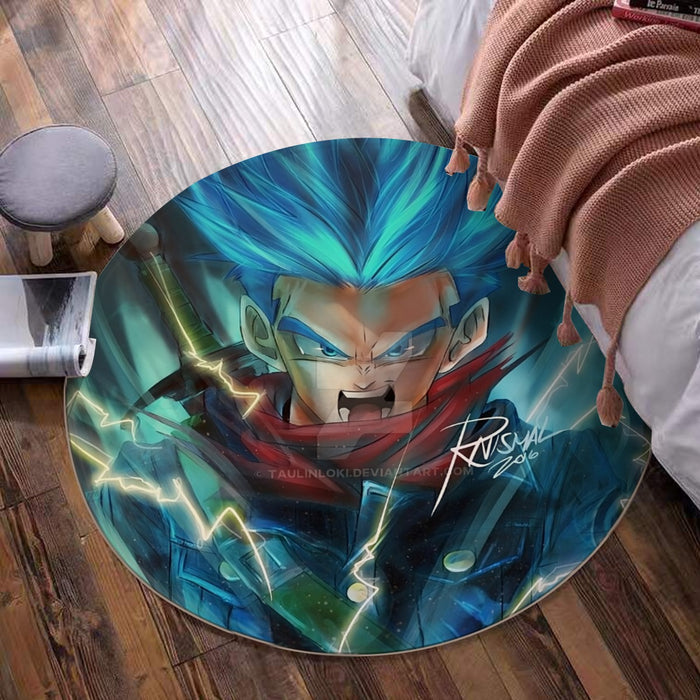 Dragon Ball Super Future Trunks Rage Round Mat