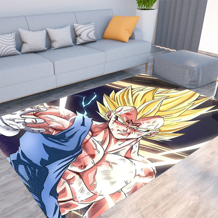 DBZ Majin Vegeta Saiyan Prince Fight Injure Manga Style Trending Rug