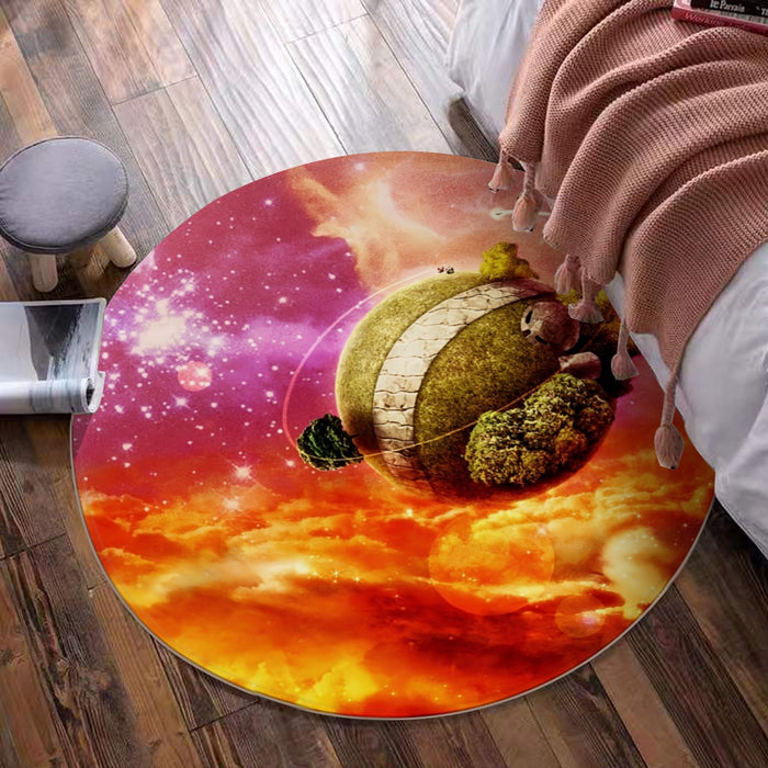 Dragon Ball Z Great King Kai Planet Cool Orange Round Mat