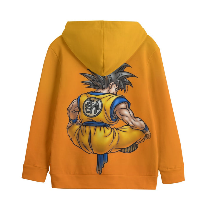 Goku Orange Background Kids' Hoodie