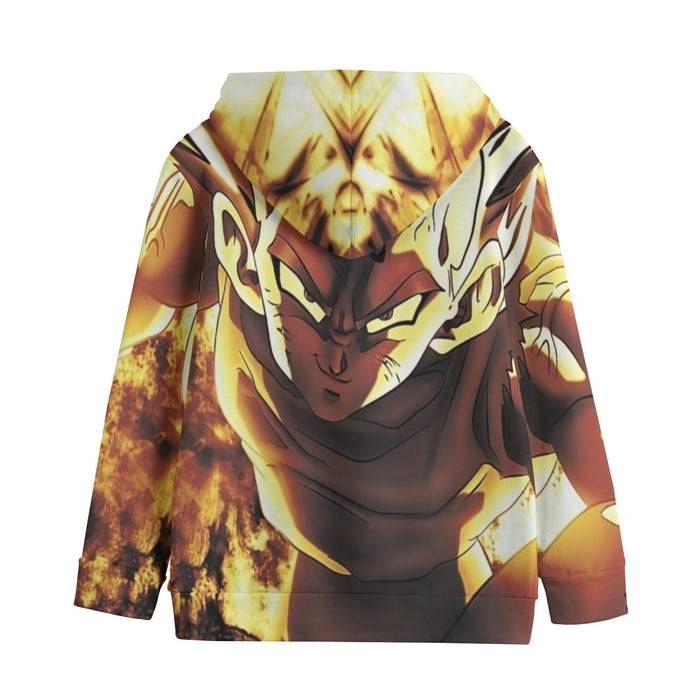 Dragon Ball Z Dope Majin Vegeta Grin Yellow Aura Kids' Hoodie