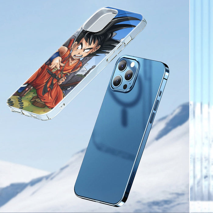 Dragon Ball Anime Angry Kid Goku Sky Clouds Blue 3D Iphone 14 Case