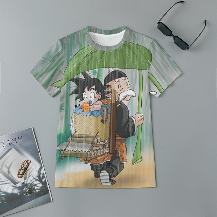 DBZ Kid Goku Super Saiyan Grandpa Gohan Cover Rain Cute Design Kids T-Shirt