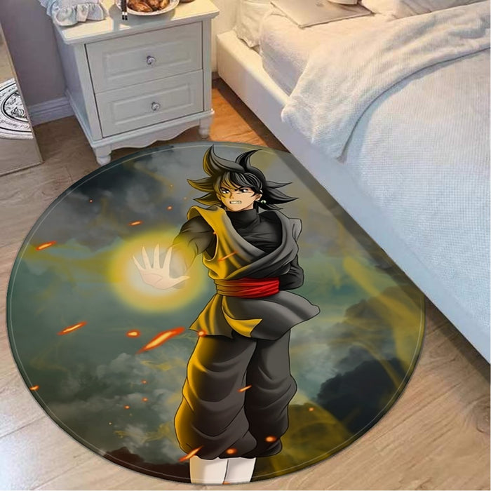 DBZ Goku Black Zamasu Potara Fusion Realistic Drawing Style Cool Round Mat