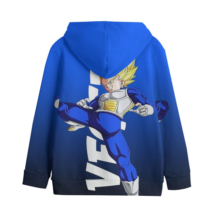 Vegeta With Background Word Dragon Ball Kids' Hoodie