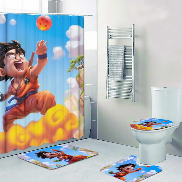 Dragon Ball Goku Kid Ride Flying Nimbus Cute Dope Streetwear Four-piece Bathroom