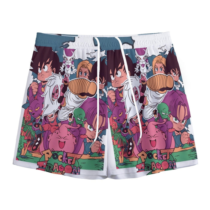 Kid Versions of Dragon Ball Z Characters Mesh Shorts