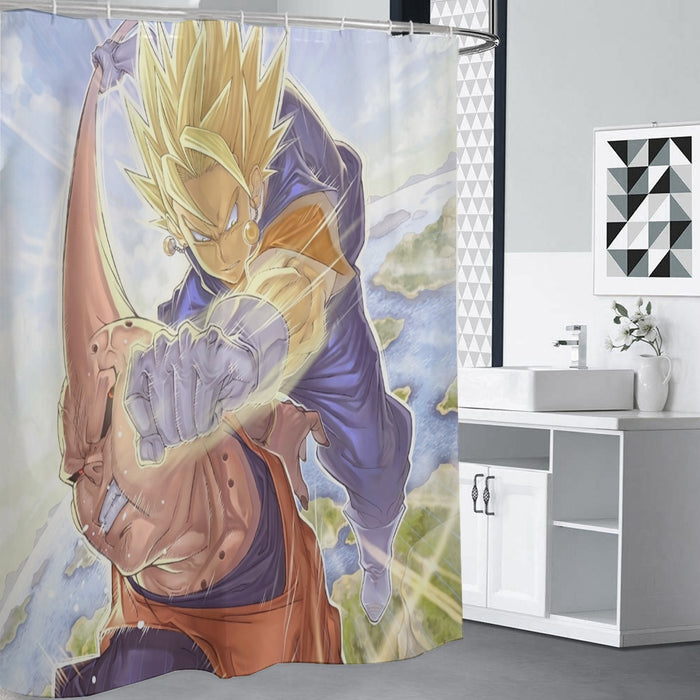 Dragon Ball Z Vegito Punching Super Buu Shower Curtain