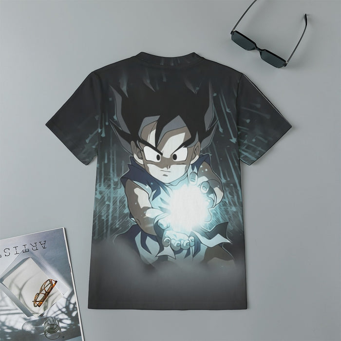 Dragon Ball Goku Kid Practice Kamehameha Cute Round Neck Design Kids T-Shirt