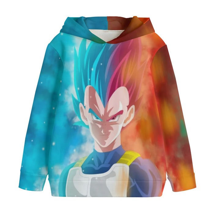 DBZ Vegeta Super Saiyan God Blue SSGSS Cool Portraits Kids' Hoodie