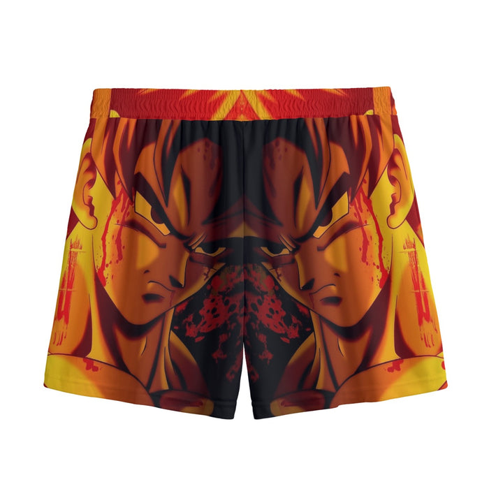 Dragon Ball Z Pissed Serious Son Goku Dope Orange Mesh Shorts