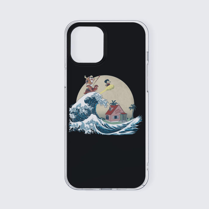 DBZ Kid Goku And Master Roshi Surfing To Kame House iPhone 13 Case