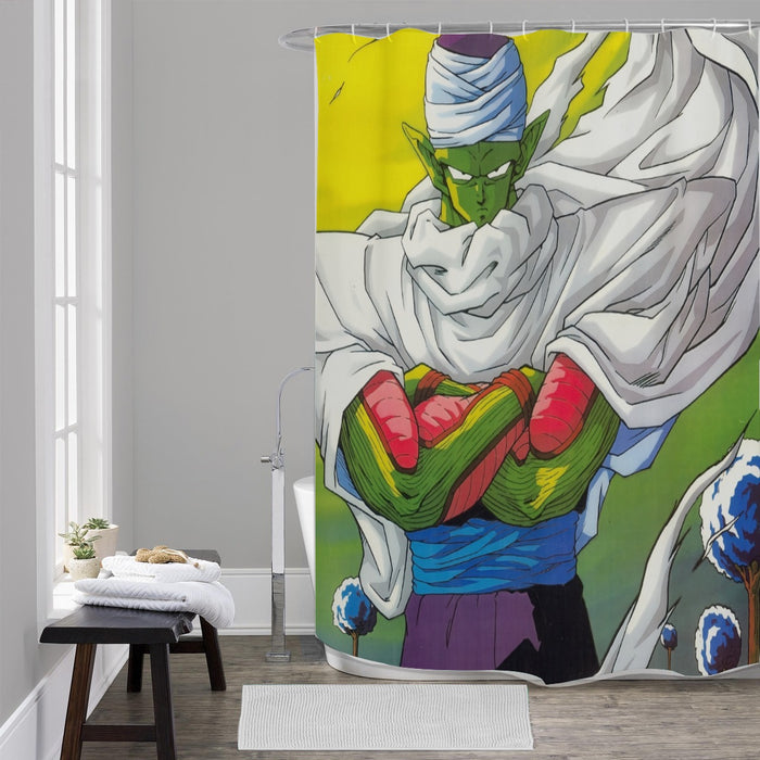 Dragon Ball Angry Piccolo Standing And Ready for Fighting Shower Curtain