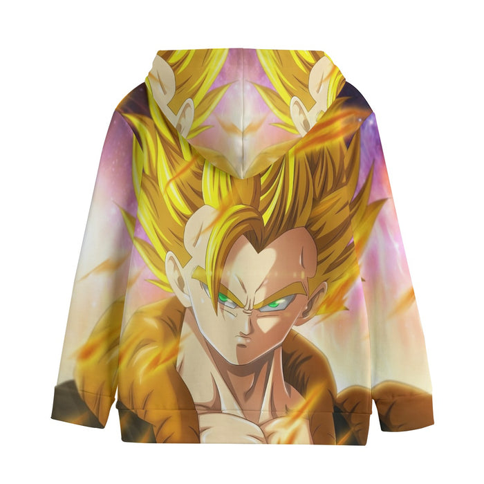 Dragon Ball Z Gogeta Super Saiyan Warrior Power Full Print Streetwear Cool Design Kids' Hoodie