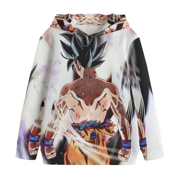 Dragon Ball Goku Damaged Battle Muscular Powerful Aura Kids' Hoodie