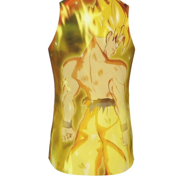 Dragon Ball Goku Super Saiyan Battle Posture Aura Style Tank Top