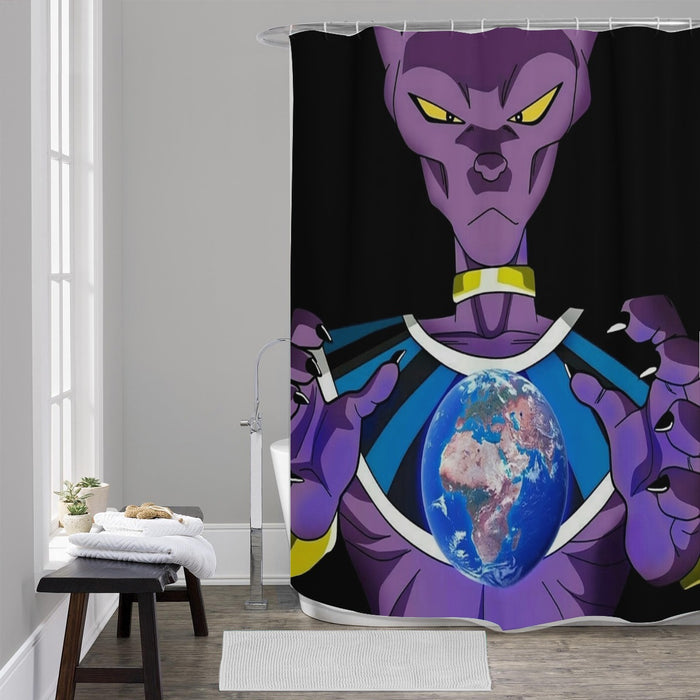 Dragon Ball Super Shirt  Beerus God Destruction Earth Shower Curtain
