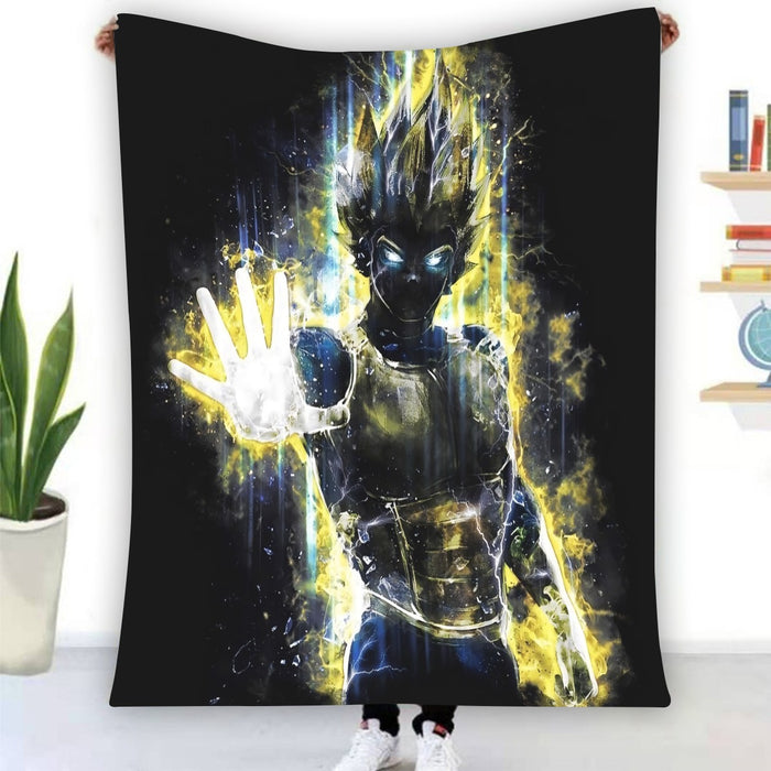 Dragon Ball Z Super Saiyan Vegeta Yellow Aura Epic Blanket